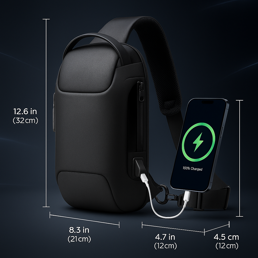 Sac/bandouillière USB anti-vol