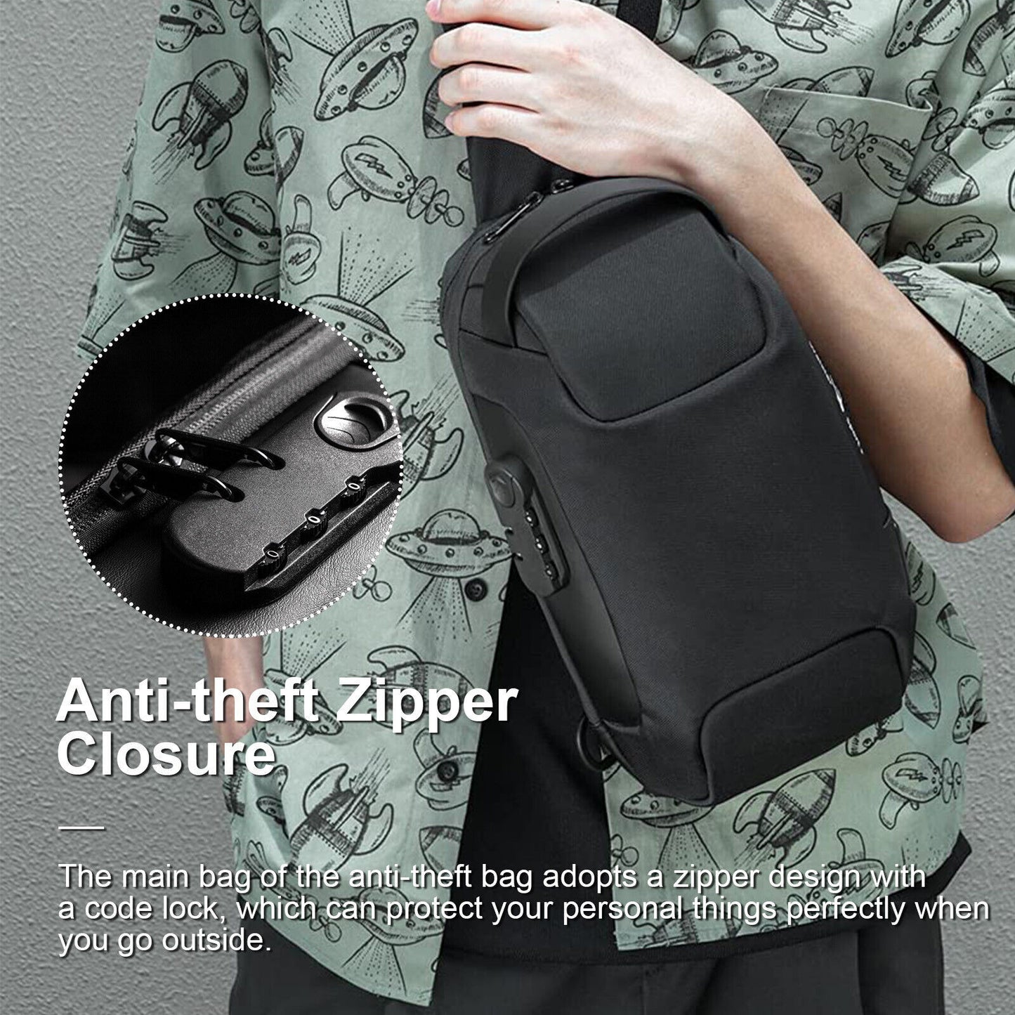 Sac/bandouillière USB anti-vol