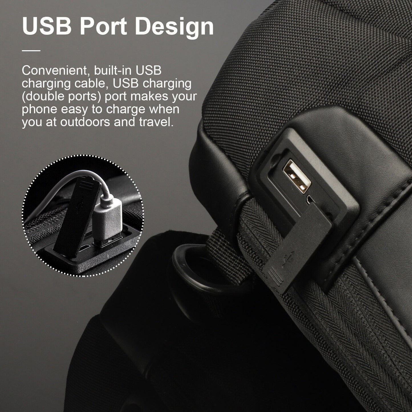 Sac/bandouillière USB anti-vol