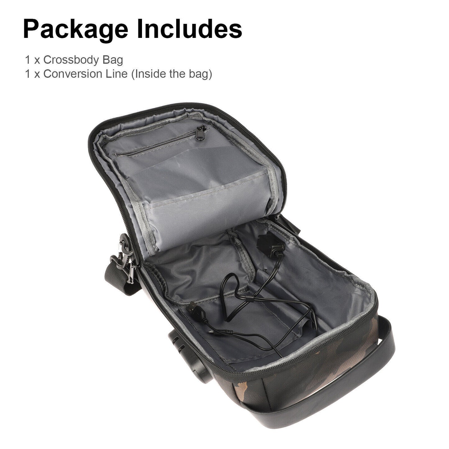 Sac/bandouillière USB anti-vol