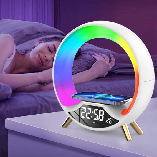 Lampe avec horloge et chargeur sans fil